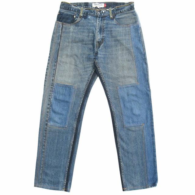 【中古】美品 マサオシミズ masao shimizu ヴィンテージ 再構築 リメイク デニム パンツ ドッキング 切替 2