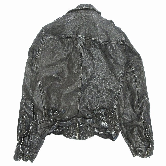 NEIL BARRETT◇レザージャケット・ブルゾン/XXS/牛革/BLK/無地 NEIL
