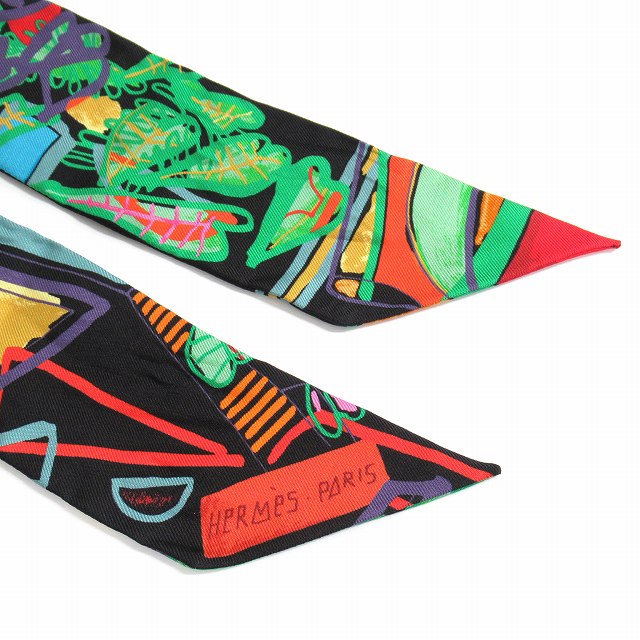 エルメス ツイリー MODERNISME TROPICAL 熱帯のモダニズム スカーフ ブラック マルチカラー シルク レディース HERMES 【中古】 中古】極美品 エルメス HERMES Modernisme Tropical 熱帯のモダニズム