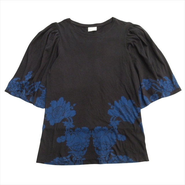 【中古】ドリスヴァンノッテン DRIES VAN NOTEN ボタニカルプリント ワイドスリーブ カットソー Tシャツ 五分丈 花柄