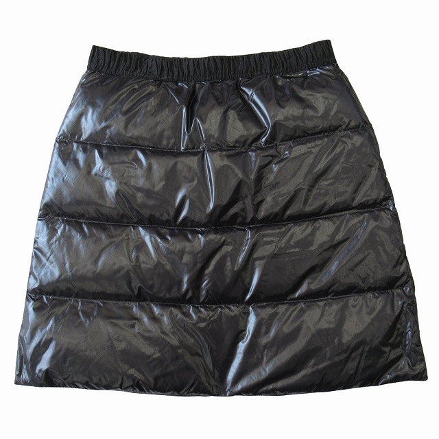 【中古】極美品 モンクレール MONCLER "GONNA" ダウン キルティング イージー ハーフ スカート サイズ44 黒 ◆９