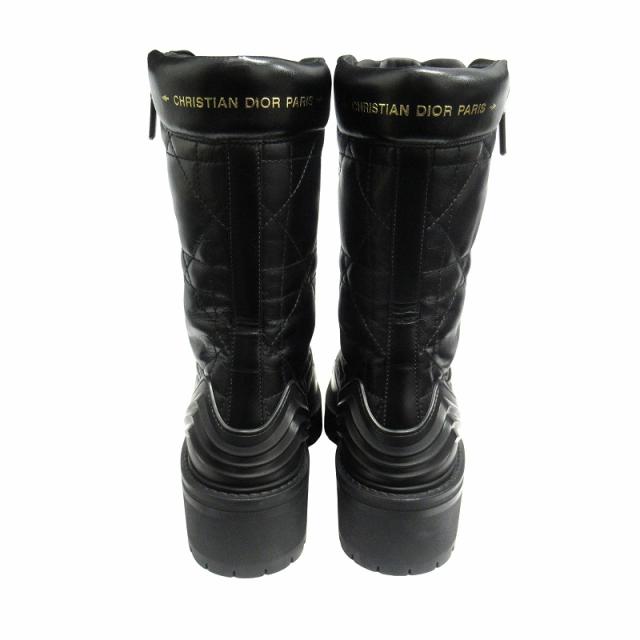 【中古】未使用品 21aw クリスチャンディオール Christian Dior カナージュ キルティング レザー ブーツ  ▽２ 中古】未使用品 21aw クリスチャンディオール Christian Dior