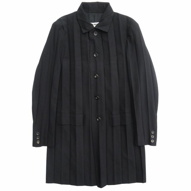 【中古】99aw イッセイミヤケ アコーディオン プリーツ加工 セミロング ジャケット コート 90s 90年代 ビンテージ
