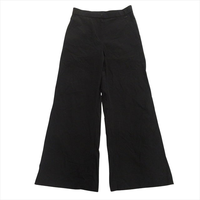 【中古】美品 ヘルノ ラミナー HERNO Laminar ナイロン イージー フレア パンツ スラックス ロゴ 44 黒 ブラック