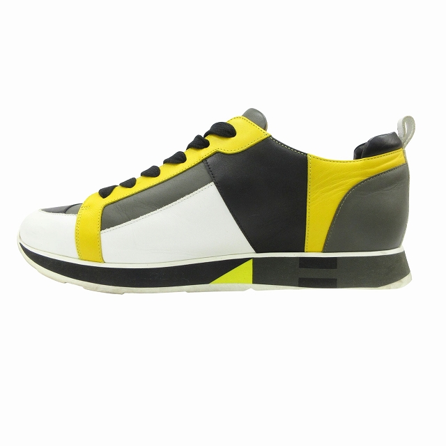 【中古】美品 エルメス HERMES "Rebus" レヴュス レザー スニーカー シューズ 靴 ローカット 181331ZH サイズ43 28cm