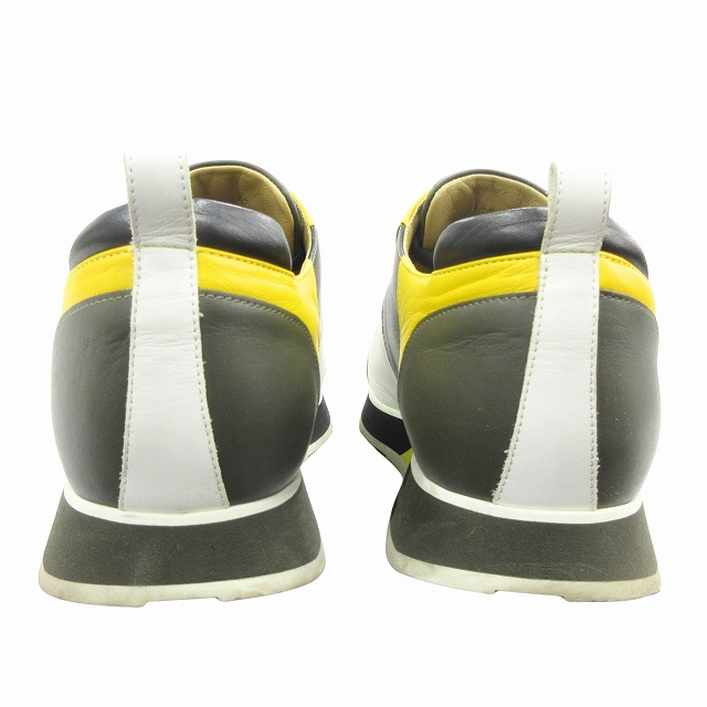 【中古】美品 エルメス HERMES "Rebus" レヴュス レザー スニーカー シューズ 靴 ローカット 181331ZH サイズ43 28cm