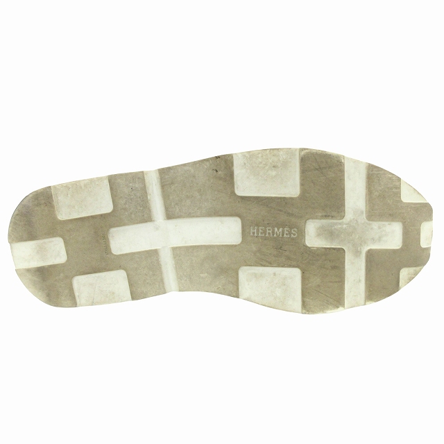 【中古】美品 エルメス HERMES "Rebus" レヴュス レザー スニーカー シューズ 靴 ローカット 181331ZH サイズ43 28cm