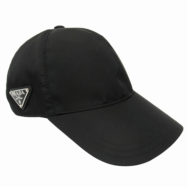 【中古】美品 プラダ PRADA Re-Nylon ベースボール キャップ 帽子 6パネル トラアングルロゴ 三角ロゴプレート ◆11
