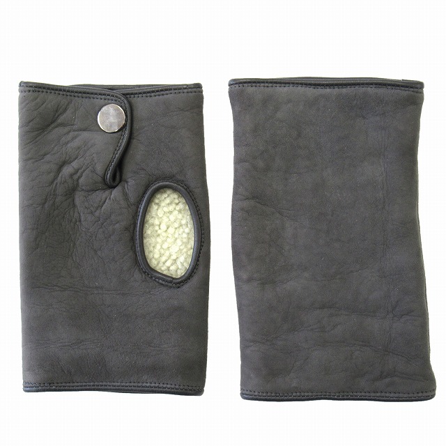 【中古】メローラ merola ムートン レザー グローブ 手袋 フィンガーレス グレー サイズ8 グレー メンズ レディース