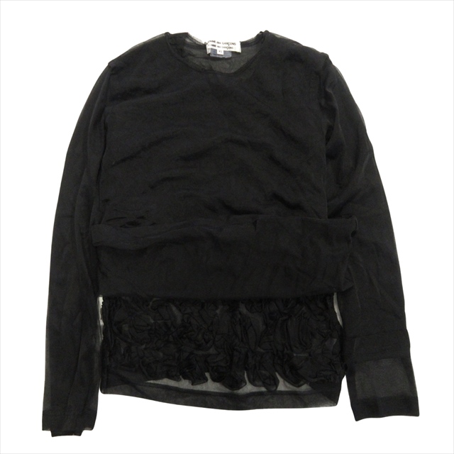 【中古】09aw コムコム コムデギャルソン COMME des GARCONS フリル シアー レイヤード ロング カットソー Tシャツ