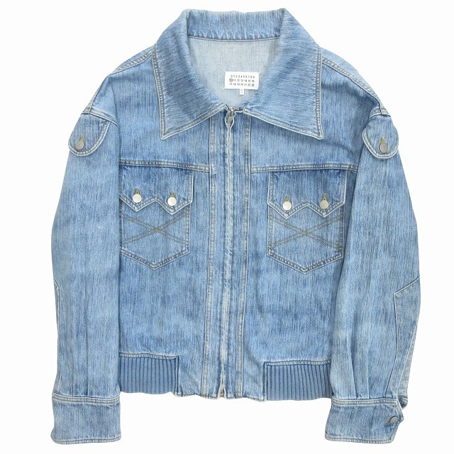 【中古】美品 19SS メゾンマルジェラ Maison Margiela オーバーサイズ ボンバー デニム ジャケット ブルゾン サイズ46