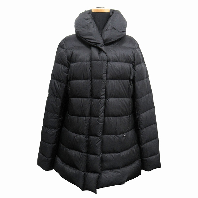【中古】美品 12AW ハート イッセイミヤケ Haat ISSEY MIYAKE ダウン コート ジャケット ブルゾン サイズ2 ブラック