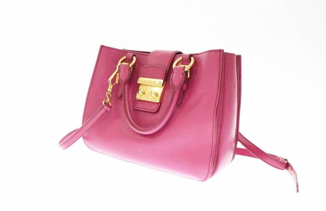 中古 ミュウミュウ Miumiu マドラス 2way レザー ハンド ショルダー バッグ ピンク 0605 0185の通販はau Pay マーケット ブランド古着のベクトル