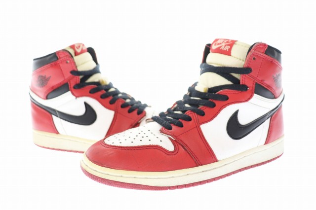 【中古】ナイキ NIKE 94年復刻 1st復刻 AIR JORDAN 1 HIGH CHICAGO シカゴ 130207-101 26 ▲■ 220905/107