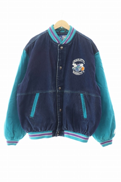 【中古】ヴィンテージ VINTAGE STARTER スターター 90s ホーネッツ 刺繍 デニム ブルゾン ジャケット L ブルー 241205の通販は 22,000円