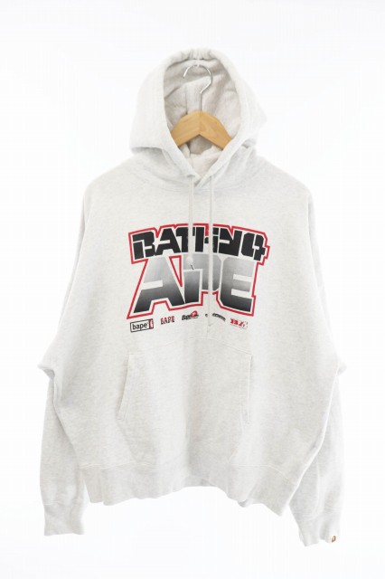 【中古】アベイシングエイプ A BATHING APE ルーズフィット ロゴ パーカー 001PPH701001I Ｍ グレー｜au PAY マーケット