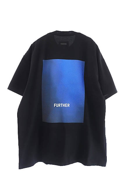 74cm袖丈stein シュタイン 23AW FURTHER プリント 半袖 Tシャツ S黒