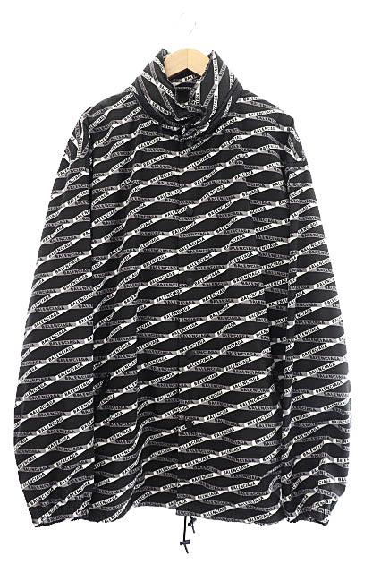 【中古】バレンシアガ BALENCIAGA TRACK JACKET 総柄 ロゴ ナイロン トラック ジャケット 571438 52 黒白☆AA★230815の通販は