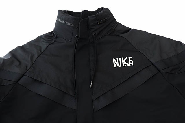 ナイキ ×サカイ Sacai  NRG Trench Jacket DQ9028-010 ロゴプリントナイロンコート メンズ M