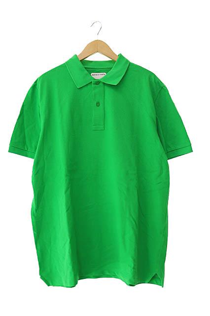 【中古】ボッテガヴェネタ BOTTEGA VENETA Piquet Short-Sleeve Polo Shirt ピケ ロゴ 半袖ポロシャツ XL 緑 250921