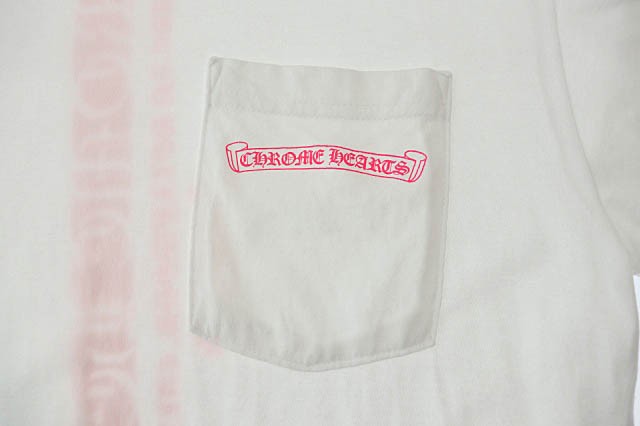 CHROME HEARTS クロムハーツ Neon Pink Stripe Logo Tee ネオンピンクストライプロゴ 半袖Tシャツ ブラック/ピンク