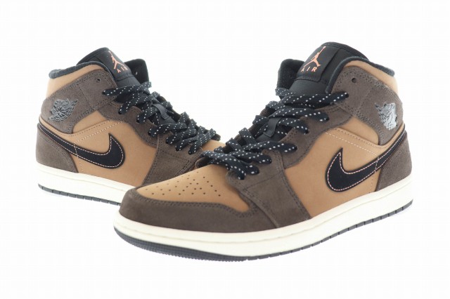 【中古】ナイキ NIKE AIR JORDAN 1 MID SE Dark Chocolate エア ジョーダン ミッド DC7294-200  25.5 茶 ▲■ 230908｜au PAY マーケット