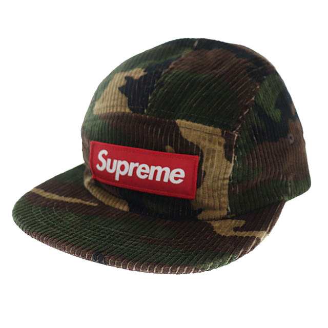 中古】シュプリーム SUPREME 18AW Camo Corduroy Camp Cap Woodland ...