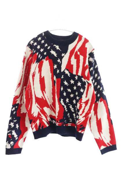 【中古】MASU エムエーエスユー 23AW MARBLE FLAG SWEATER マーブル フラッグ ニット セーター 44 ●■ 231130