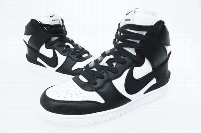 【中古】ナイキ NIKE × AMBUSH アンブッシュ DUNK HIGH BLACK WHITE ダンク ハイ ブラック ホワイト スニーカー 28