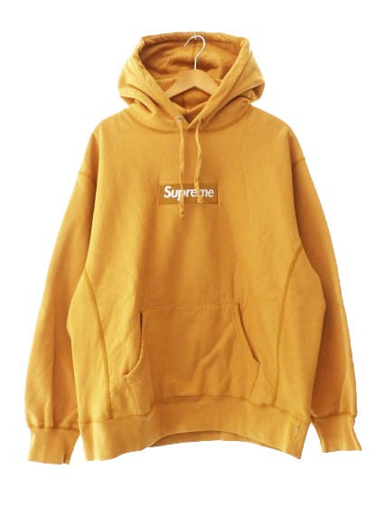 【中古】シュプリーム SUPREME 21AW Box Logo Hooded Sweatshirt ボックス ロゴ パーカー L ライト マスタード 240318