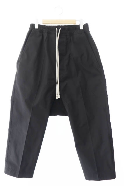 【中古】リックオウエンス Rick Owens 23SS ドローストリング クロップド サルエル パンツ 46 黒 ブラック