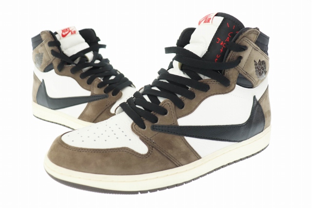 【中古】ナイキ NIKE × TRAVIS SCOTT トラヴィス スコット AIR JORDAN 1 RETRO HIGH OG Sail /Dark Mocha CD4487-100
