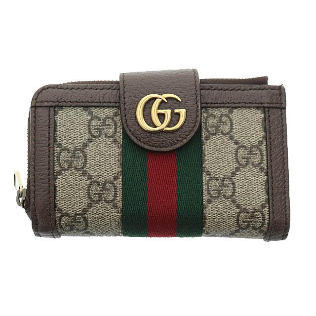 【中古】グッチ GUCCI GG マーモット OPHIDIA オフィディア コンパクト ウォレット 財布 699393 茶☆AA★▲ 240618の通販は折りたたみ財布