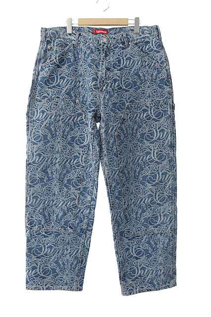 【中古】シュプリーム SUPREME 22AW Script Jacquard Double Knee Denim Painter Pant ペインター デニム 240803