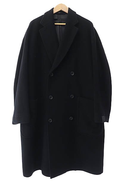 【中古】ミスターハリウッド N.HOOLYWOOD 19AW DOUBLE BREASTED COAT ダブル ブレスト コート 38 黒 ブラック●240817