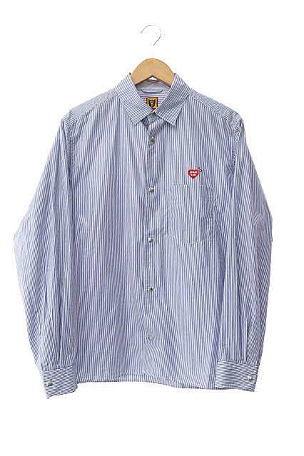 【中古】ヒューマンメイド HUMAN MADE 23AW SNAP BUTTON L/S SHIRT スナップ ボタン ストライプ 長袖 シャツ S 240818