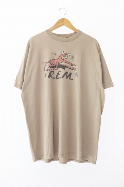 【中古】ヴィンテージ VINTAGE 90s R.E.M. I'm A Lil Angel JERZEES コピーライト 1996 バンド バンT ベージュ 240818