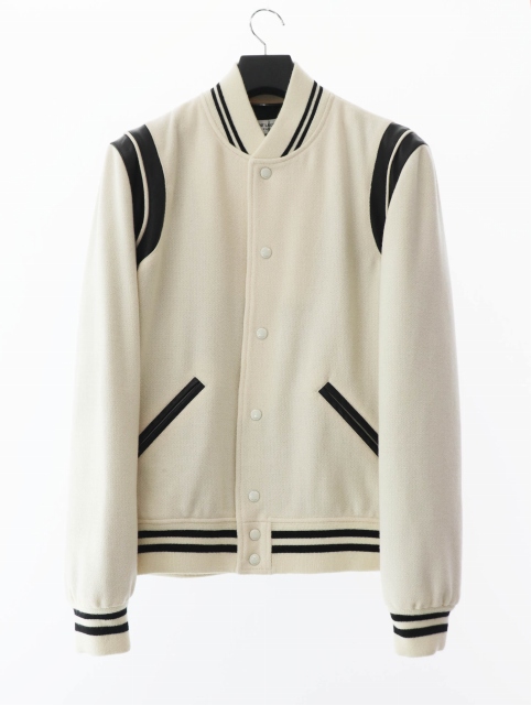 【中古】サンローラン SAINT LAURENT PARIS TEDDY JACKET テディ スタジャン ジャケット 354718 52 白☆AA★■240904の通販は 90,750円