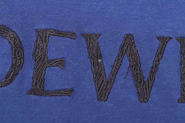 【中古】ロエベ LOEWE 23AW T-SHIRT NAVY ロゴ刺繍 半袖Tシャツ H526Y22X88 XL ネイビー