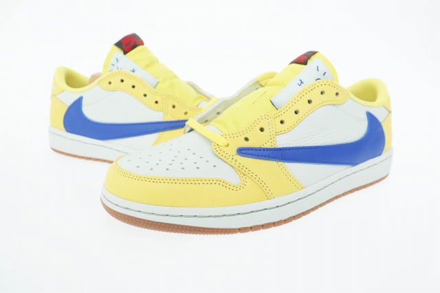 【中古】ナイキ NIKE ×Travis Scott WMNS AIR JORDAN 1 RETRO LOW OG CANARY DZ4137-700 26.5 イエロー ☆AA★▲■の通販は