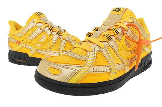 【中古】ナイキ NIKE ×OFF-WHITE オフホワイト AIR RUBBER DUNK University Gold CU6015-700 28 ☆AA★▲■240920