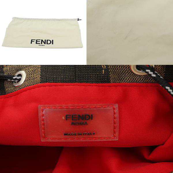 【中古】フェンディ FENDI MON TRESOR モントレゾール ペカン柄 巾着 2WAY ショルダー ハンド バッグ☆AA★▲■241010