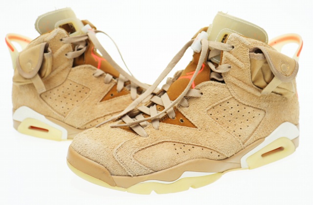 【中古】ナイキ NIKE ×TRAVIS SCOTT AIR JORDAN 6 RETRO SP BRITISH KAHKI DH0690-200 ☆AA★▲■250311