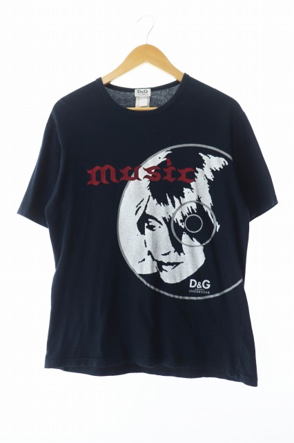 【中古】ディー&ジー ドルガバ ドルチェ&ガッバーナ ミュージック プリント 半袖Tシャツ 黒 ブラック ☆AA★● 241205の通販は 7,920円