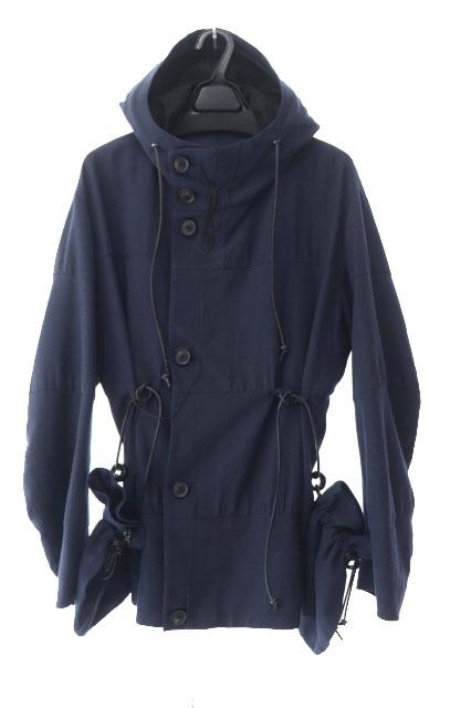 【中古】Nobuyuki Matsui ノブユキマツイ 24AW Ripple Hoodie リップル フーディー 裁断 加工 ジャケット ブルゾン 紺