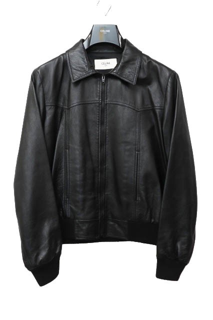 【中古】セリーヌ CELINE 19AW ソフトタン ラム スキン レザー ウエスタン ジャケット 2E109291D 52 黒☆AA★■241207の通販は 363,000円