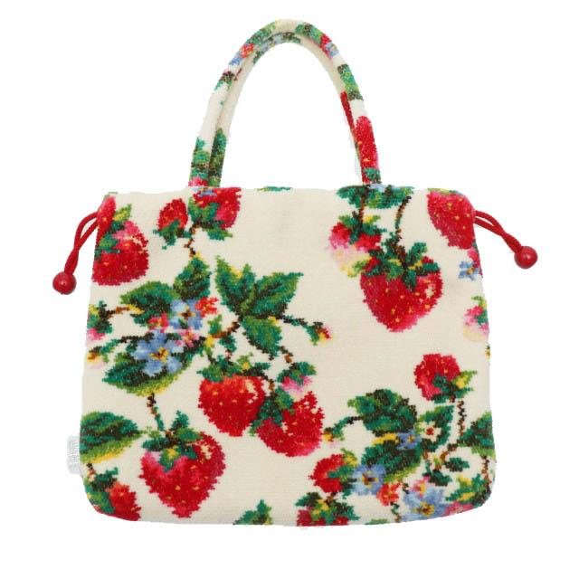 【中古】フェイラー FEILER ストロベリーフィールド いちご 苺 巾着 ハンド バッグ ポーチ 白 ホワイト●▲241207の通販は 5,940円