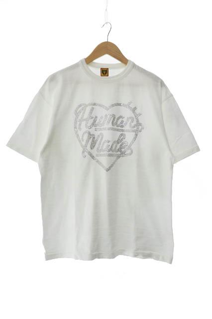 【中古】ヒューマンメイド HUMAN MADE 23SS CRYSTAL HEART T-SHIRT #1 White クリスタル ロゴ 半袖Tシャツ XL白241212