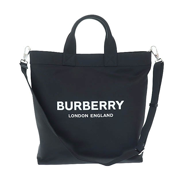 【中古】バーバリー BURBERRY ARTIE TOTE BAG ロゴ ナイロン 2WAY トート ショルダー バッグ 8026233 黒▲■241207の通販は