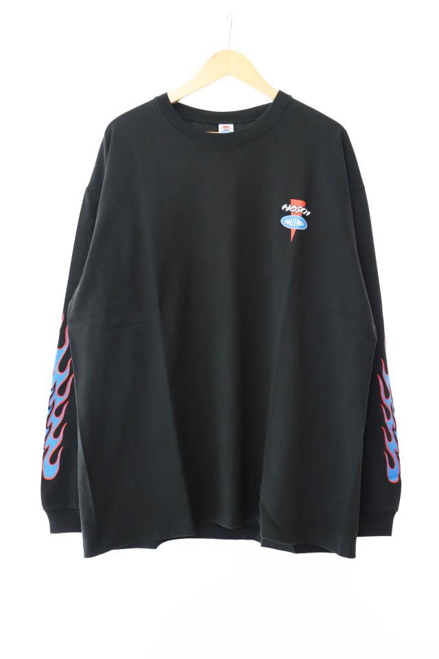 【中古】チャレンジャー CHALLENGER ×HOSOI LOGO ホソイ ロゴ 長袖 Tシャツ ロンT CLG-HS 001 XL ブラック ■241229の通販は